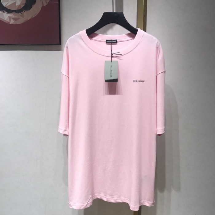 Ba*len*cia*ga oversized small logo t-shirt pink