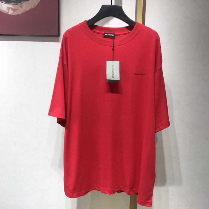 Ba*len*cia*ga oversized small logo t-shirt red