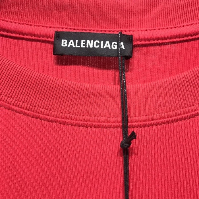 Ba*len*cia*ga oversized small logo t-shirt red