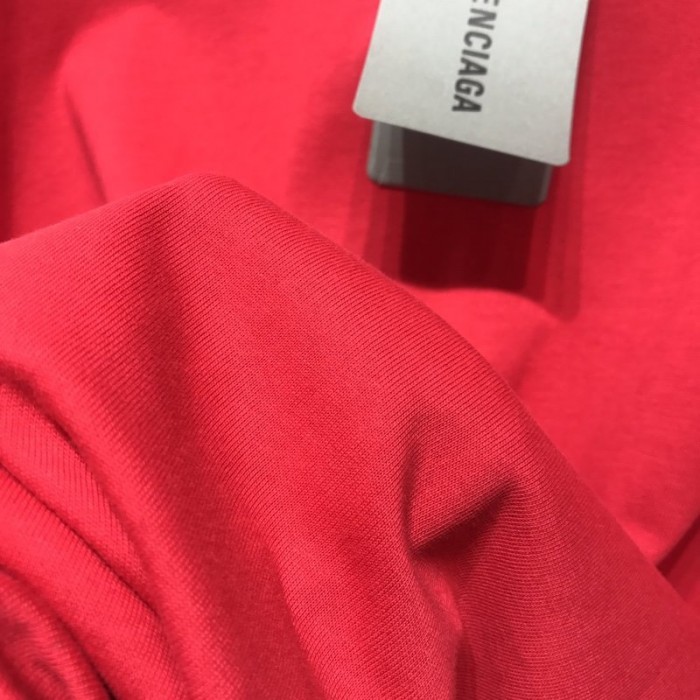 Ba*len*cia*ga oversized small logo t-shirt red