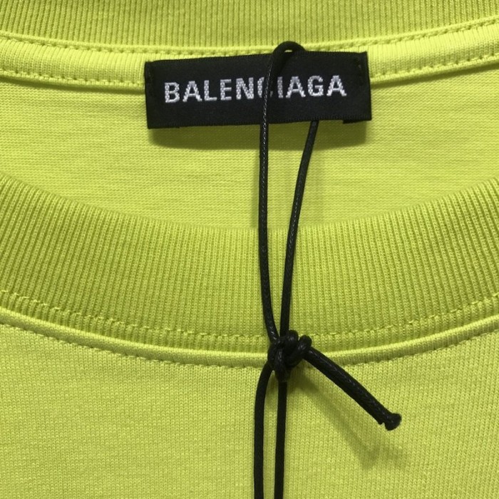 Ba*len*cia*ga oversized small logo t-shirt yellow
