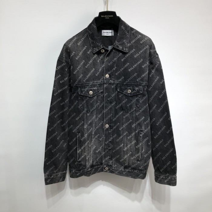 Ba*len*cia*ga year of the tiger typo jacket large fit in black