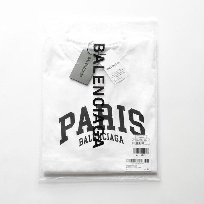 Ba*len*cia*ga cities paris t-shirt medium fit in white