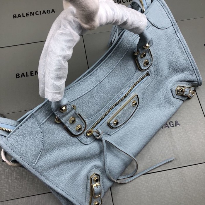 Ba*len*cia*ga classic city shoulder bag light blue