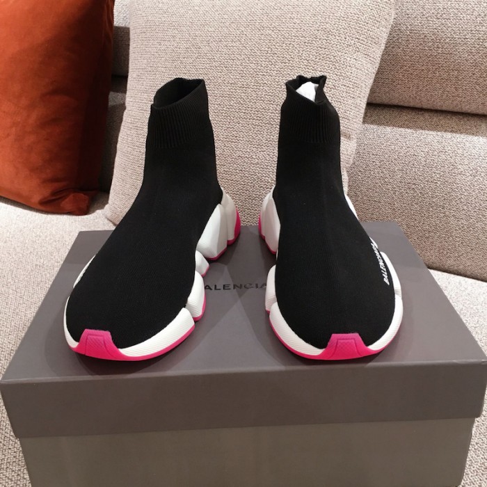 Ba*len*cia*ga speed clear sole sneakers black / rose