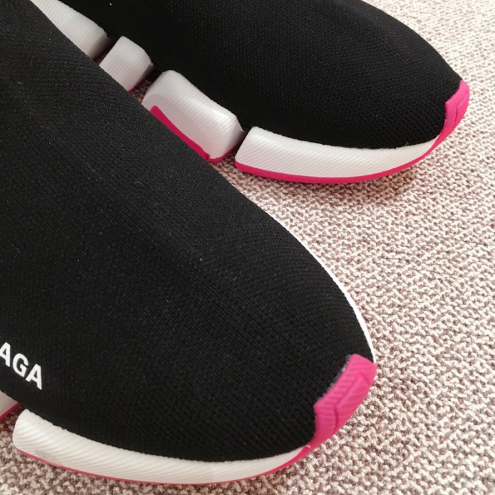 Ba*len*cia*ga speed clear sole sneakers black / rose