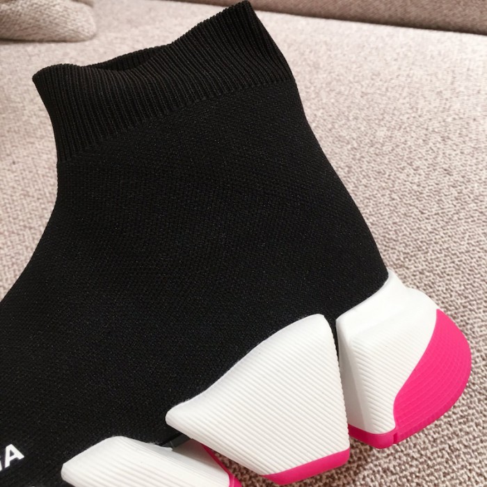 Ba*len*cia*ga speed clear sole sneakers black / rose