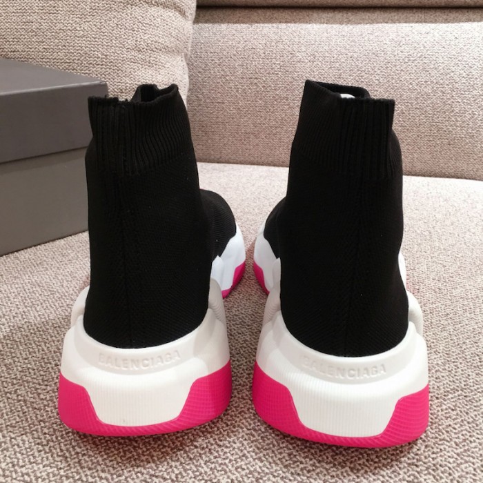 Ba*len*cia*ga speed clear sole sneakers black / rose