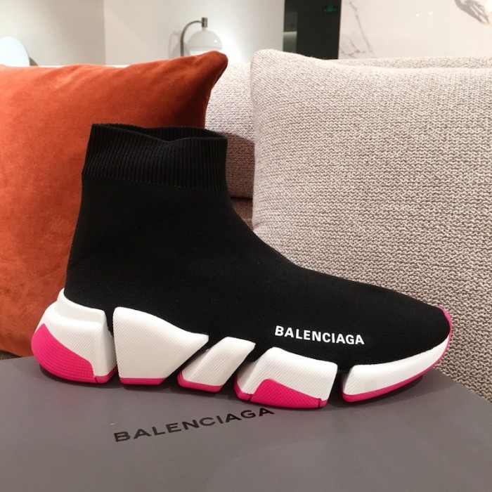 Ba*len*cia*ga speed clear sole sneakers black / rose