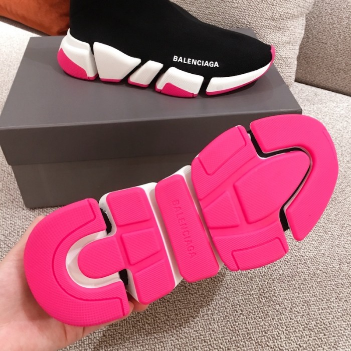 Ba*len*cia*ga speed clear sole sneakers black / rose