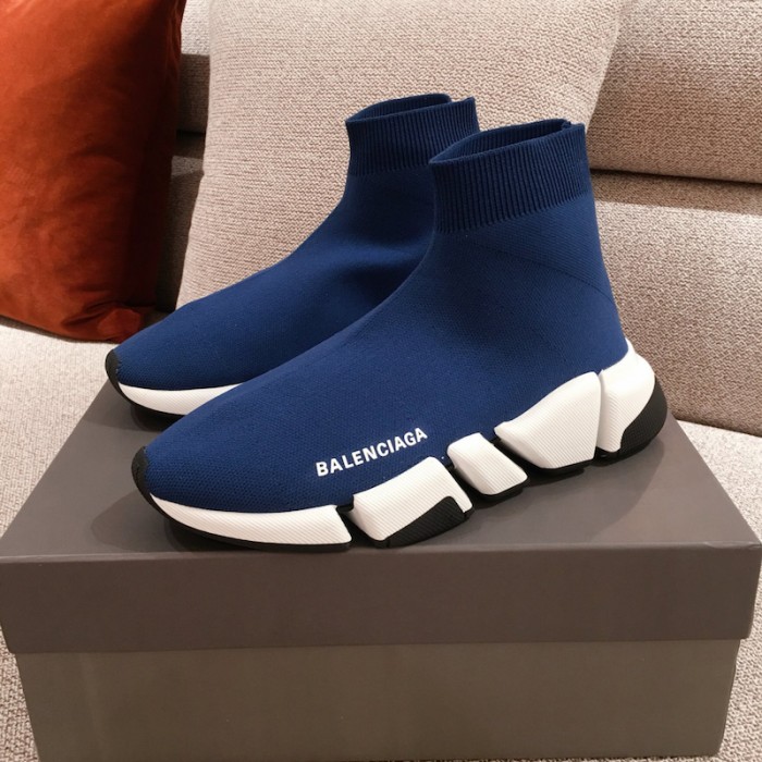Ba*len*cia*ga speed clear sole sneakers blue