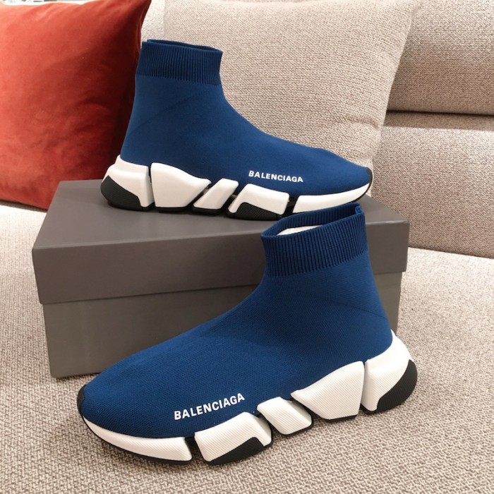 Ba*len*cia*ga speed clear sole sneakers blue