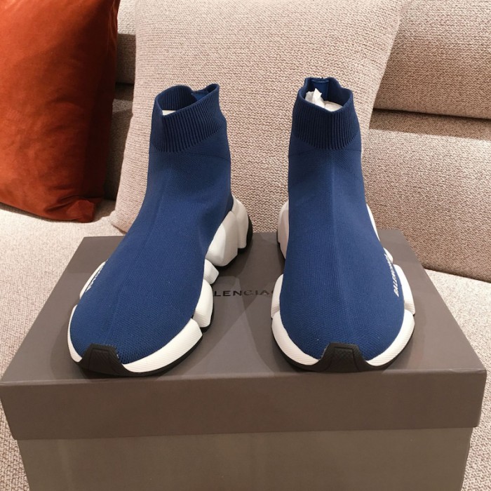 Ba*len*cia*ga speed clear sole sneakers blue