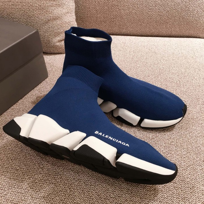 Ba*len*cia*ga speed clear sole sneakers blue