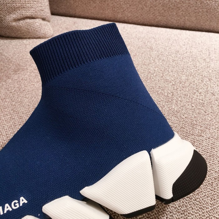 Ba*len*cia*ga speed clear sole sneakers blue