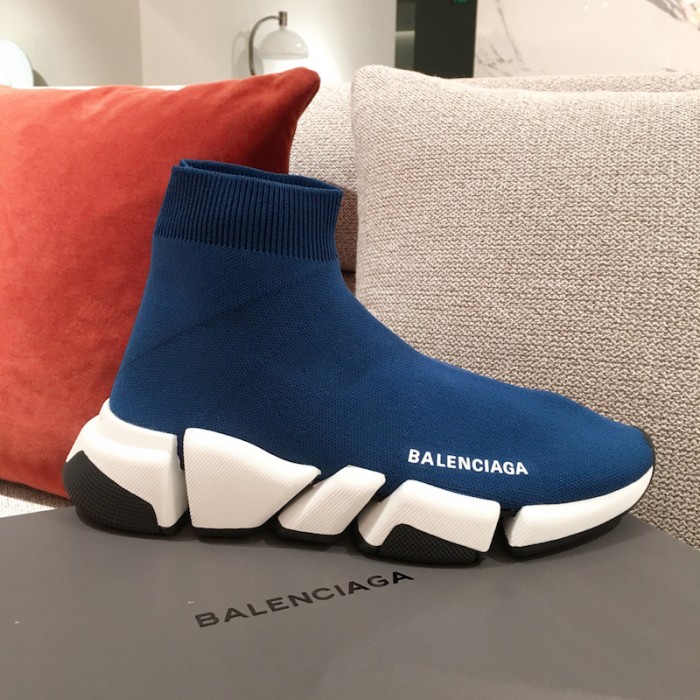 Ba*len*cia*ga speed clear sole sneakers blue