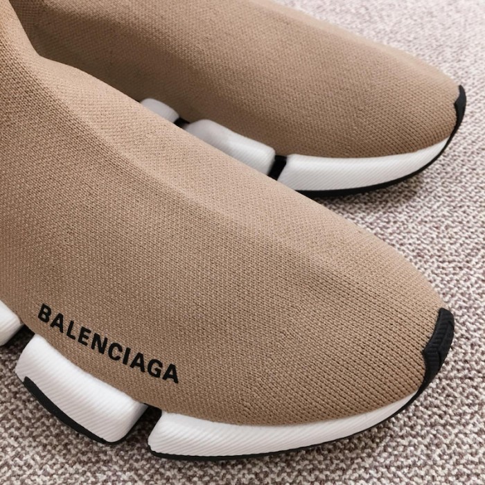 Ba*len*cia*ga speed clear sole sneakers sand color