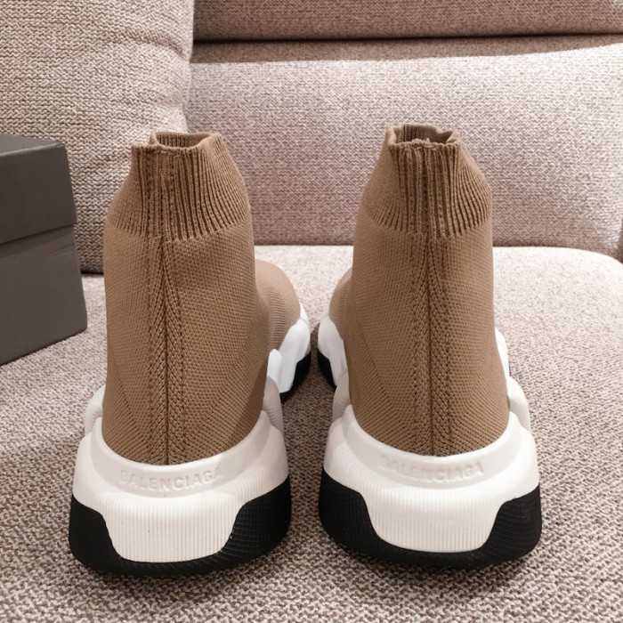 Ba*len*cia*ga speed clear sole sneakers sand color