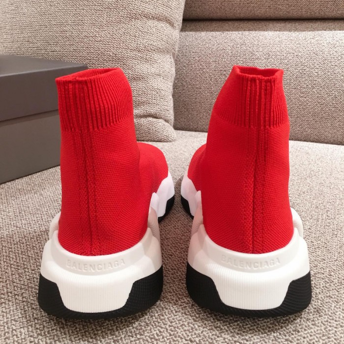 Ba*len*cia*ga speed clear sole sneakers red