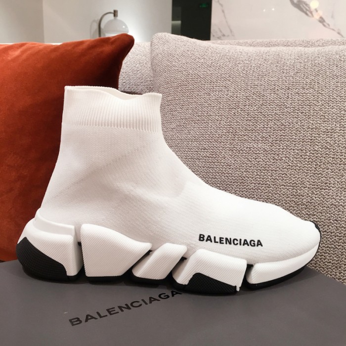 Ba*len*cia*ga speed clear sole sneakers white