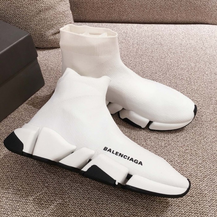 Ba*len*cia*ga speed clear sole sneakers white