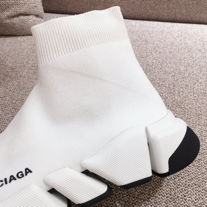 Ba*len*cia*ga speed clear sole sneakers white