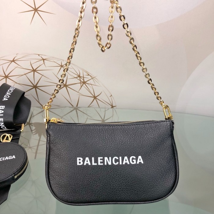 Ba*len*cia*ga multi pochette leather bag black