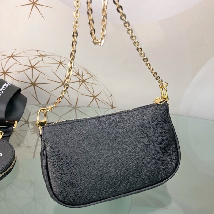 Ba*len*cia*ga multi pochette leather bag black