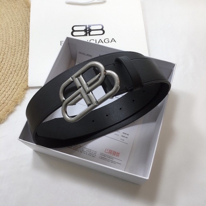 Ba*len*cia*ga bb large belt black / silver