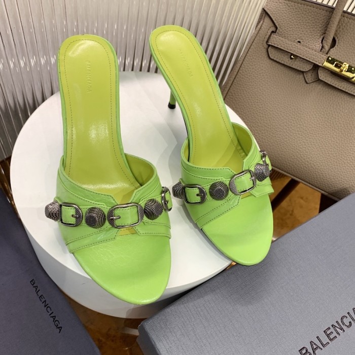 Ba*len*cia*ga cagole 70mm sandal apple green