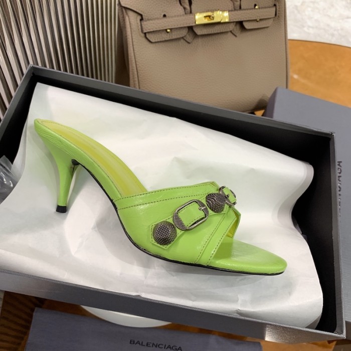 Ba*len*cia*ga cagole 70mm sandal apple green