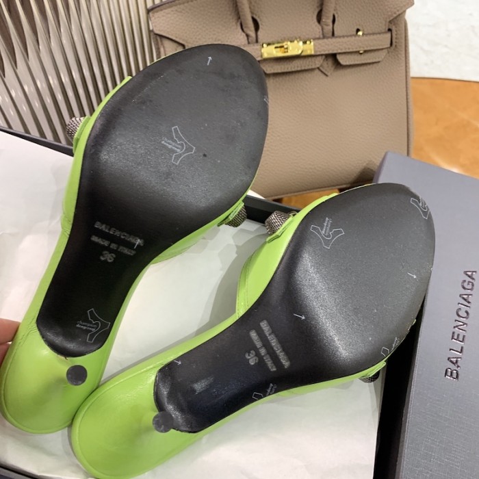Ba*len*cia*ga cagole 70mm sandal apple green
