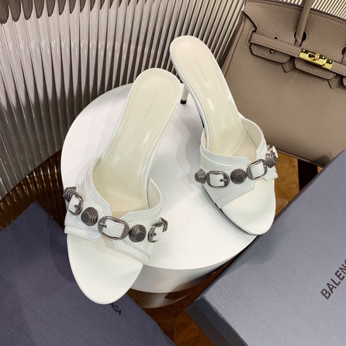 Ba*len*cia*ga cagole 70mm sandal white