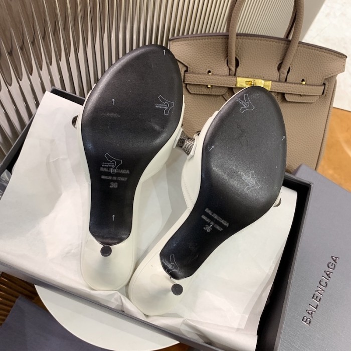 Ba*len*cia*ga cagole 70mm sandal white
