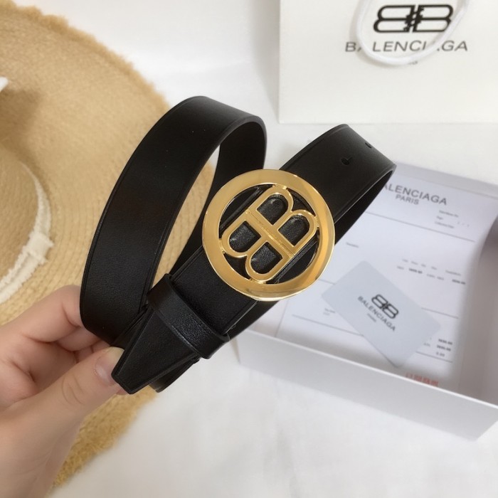 Ba*len*cia*ga circle bb belt black / gold