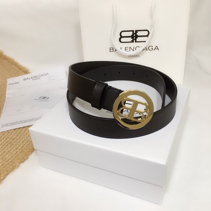 Ba*len*cia*ga circle bb belt black / gold