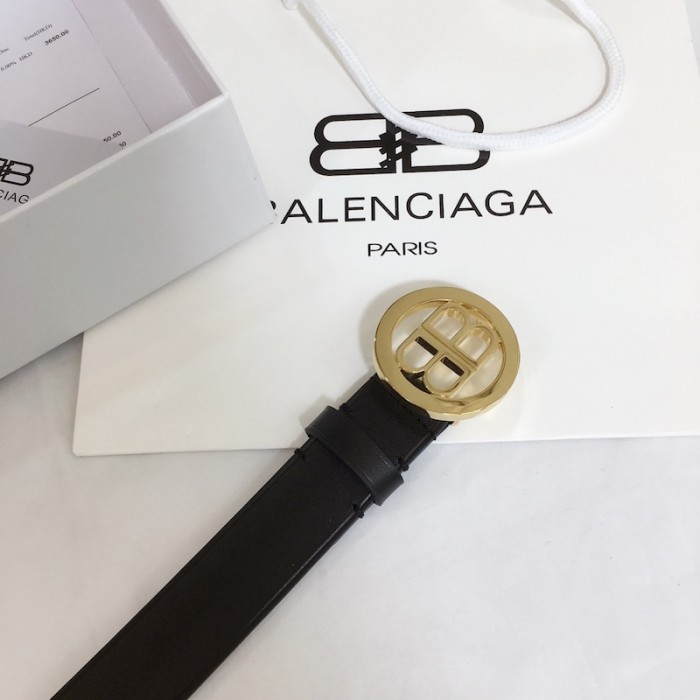 Ba*len*cia*ga circle bb belt black / gold