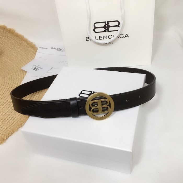 Ba*len*cia*ga circle bb belt black / gold