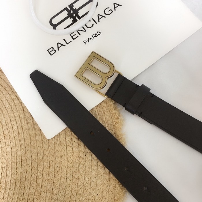 Ba*len*cia*ga hourglass thin belt black / gold