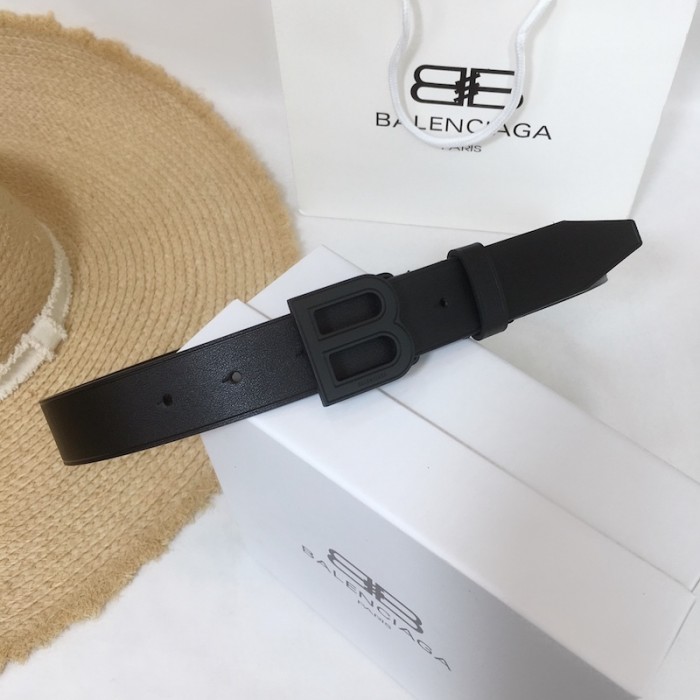 Ba*len*cia*ga hourglass thin belt black / black