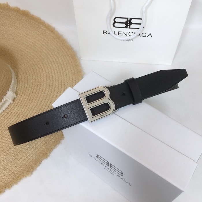 Ba*len*cia*ga hourglass thin belt black / silver