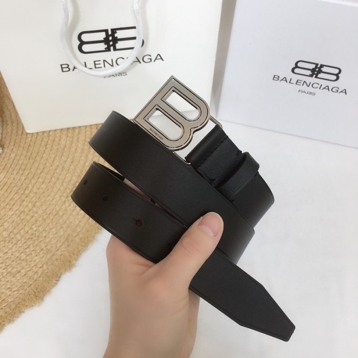 Ba*len*cia*ga hourglass thin belt black / silver