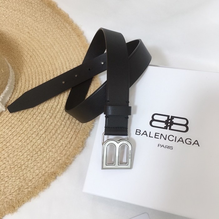 Ba*len*cia*ga hourglass thin belt black / silver