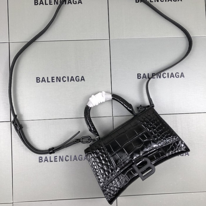 Ba*len*cia*ga women''s hourglass xs handbag in black