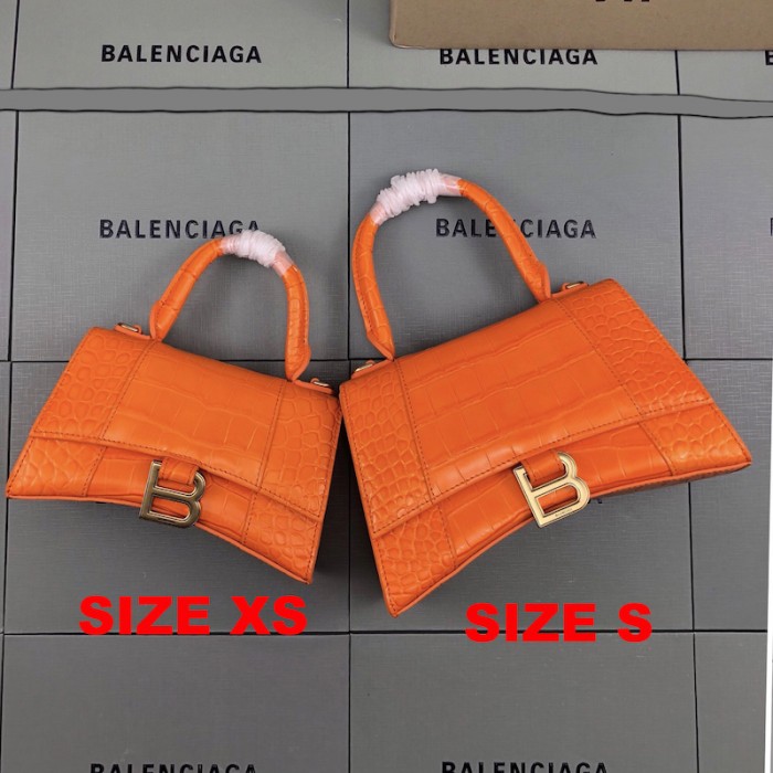 Ba*len*cia*ga women''s hourglass xs handbag in orange
