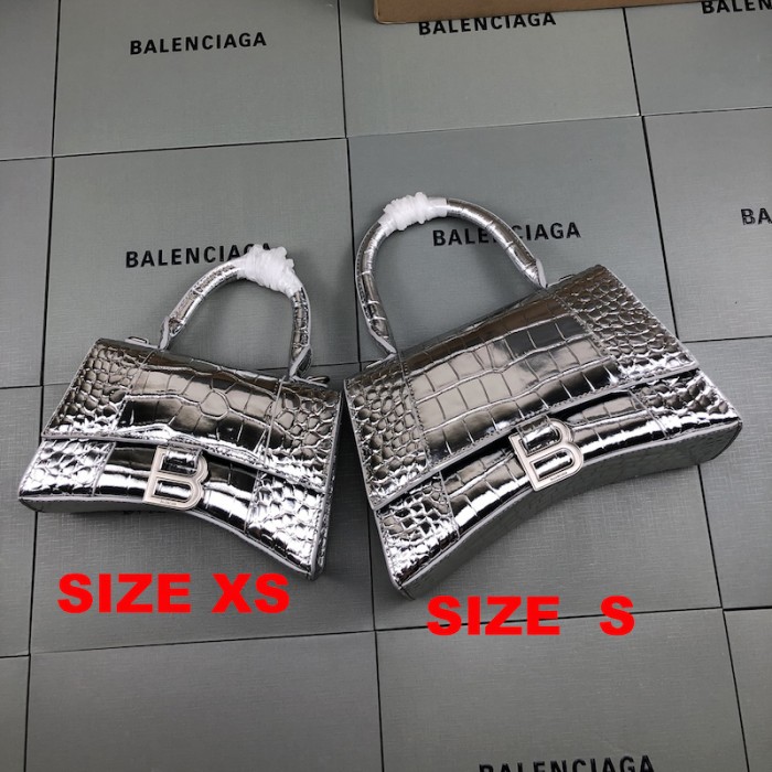 Ba*len*cia*ga women''s hourglass xs handbag in silver