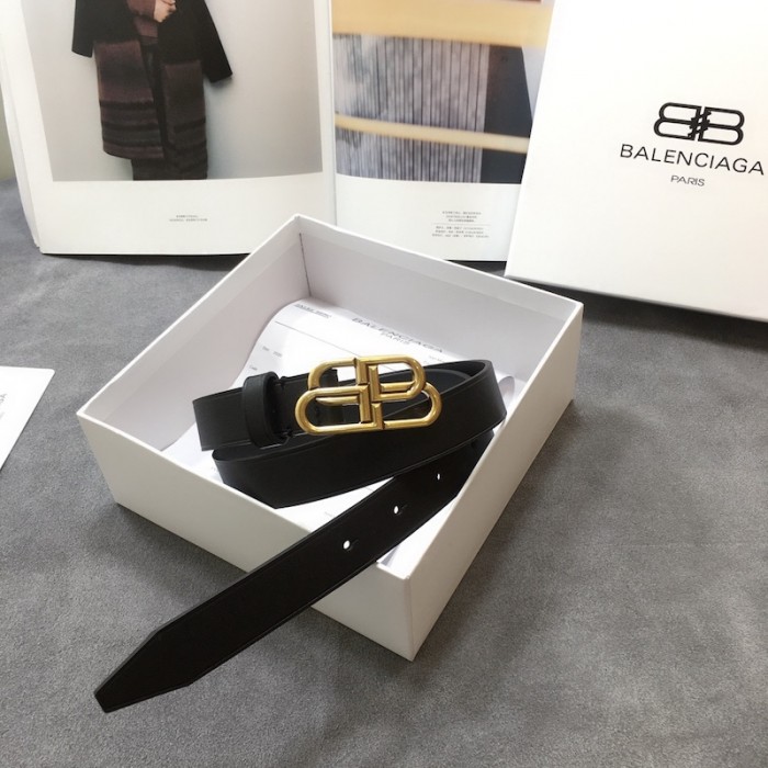 Ba*len*cia*ga women bb thin belt black / gold