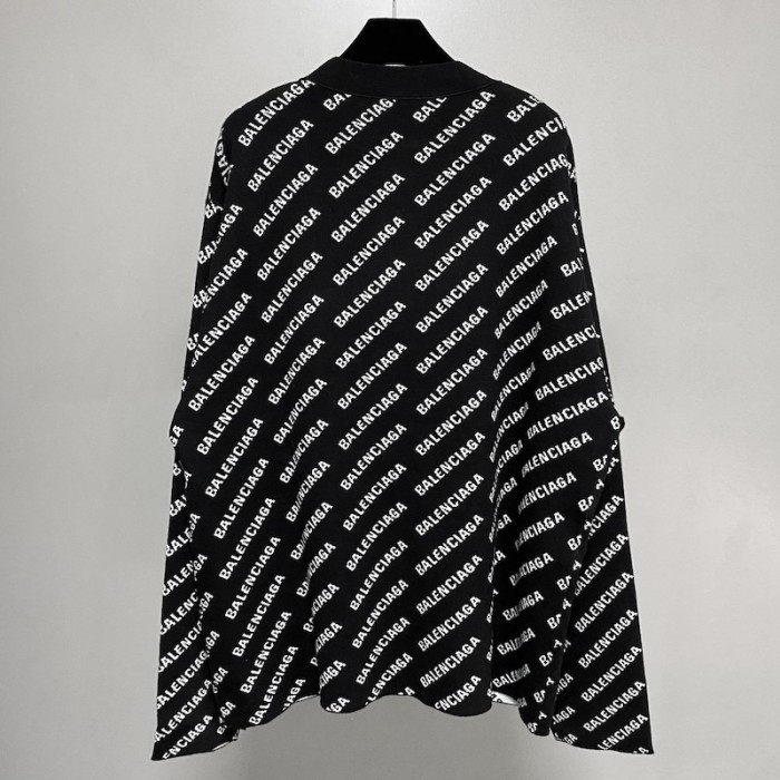 Ba*len*cia*ga mini allover logo cardigan in black