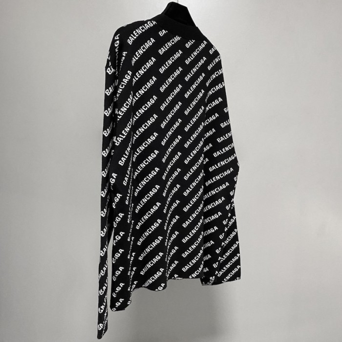 Ba*len*cia*ga mini allover logo cardigan in black