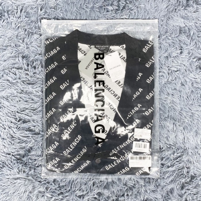 Ba*len*cia*ga mini allover logo cardigan in black